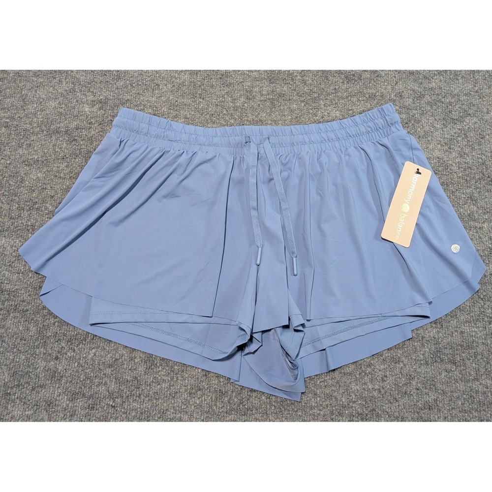 New! Harmony & Balance Flowy 2 in 1 Shorts Women's Size XL Blue